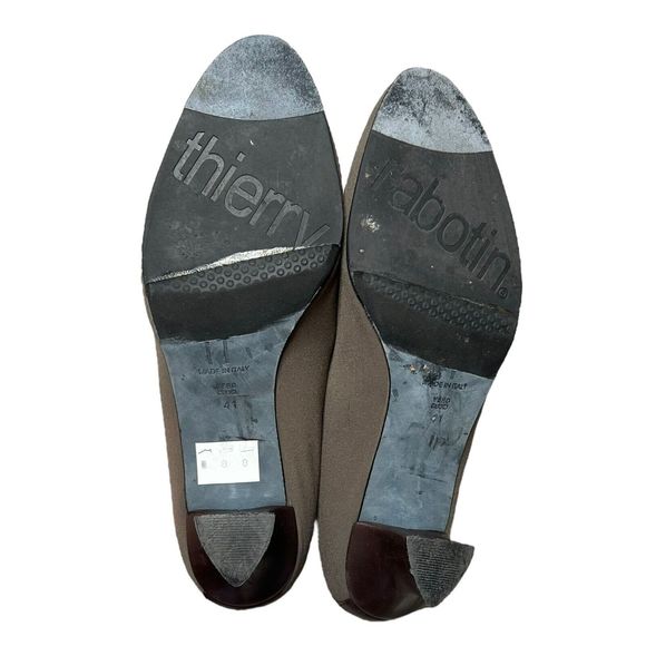 Thierry Rabotin Low Block Heel‎ Pumps Olive Green Bow Sz EU 41/ US 10.5 READ - Picture 10 of 12